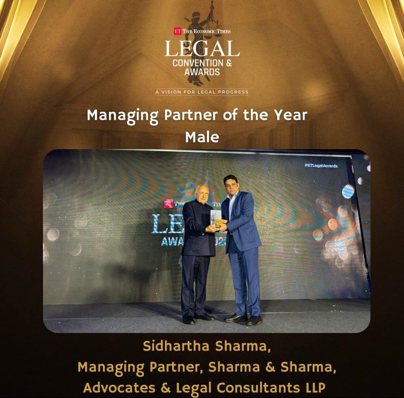 Mr. Sidhartha Sharma, has been awarded as the Managing Partner of the Year by ETLegalWorld in its Legal